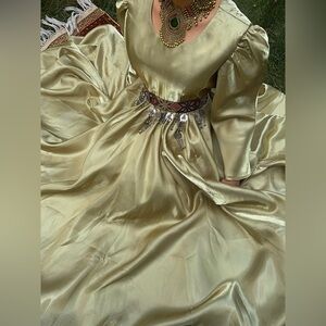 Elegant Afghan Olive Gown